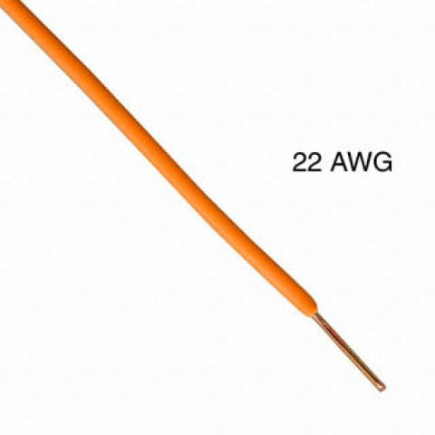 WIRE SOLID 22AWG 100FT ORANGE TC PVC FT1 3V 15C