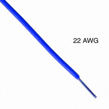WIRE SOLID 22AWG 25FT BLUE TC PVC FT1 300V 80C