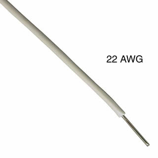 WIRE SOLID 22AWG 25FT WHT TC PVC FT1 300V 80C