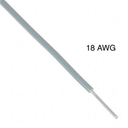 WIRE SOLID 18AWG 100FT GREY TEW PVC FT1 6V 15C