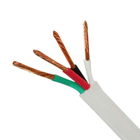 CABLE 4C 22AWG STR UNSH 500FT WHT COIL