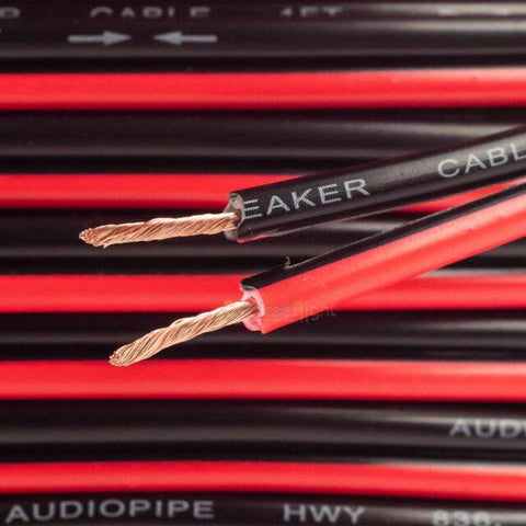 SPEAKER WIRE AWG 14 STD 50FT RED & BLACK PVC COPPER