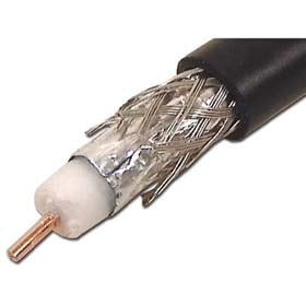COAX CABLE RG6U 1000FT BLK CMR AL FOIL & 61% AL BRD