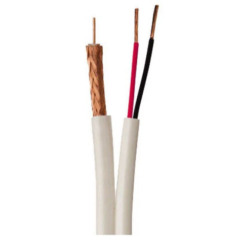 SIAMESE CABLE RG59 18AWG/2C 500F WHT WITH 95% ALUM BRAID+2C 18AWG