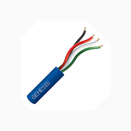 CABLE 4C 22AWG STR UNSH 500FT BLU COIL