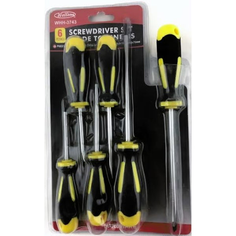 SCREWDRIVER SET PHILIS/SLOT 6PCS