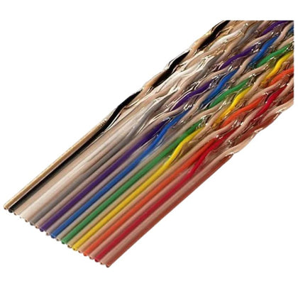 FLAT CABLE 40C/28AWG .05SP RAINB 100FT/SPOOL TWISTED PAIR 300V