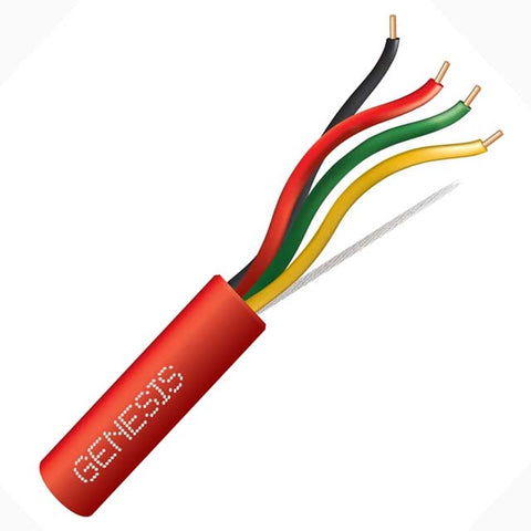CABLE FIRE ALARM 22/4 SOL FPLP PLENUM 1000FT RED