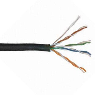 CABLE CAT5E FT6 SOL BLK 1000FT UTP 4/24AWG 350MHZ PLENUM