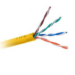 CABLE CAT5E FT4 SOL YEL 1000FT UTP 4/24AWG 350MHZ CMR RATED