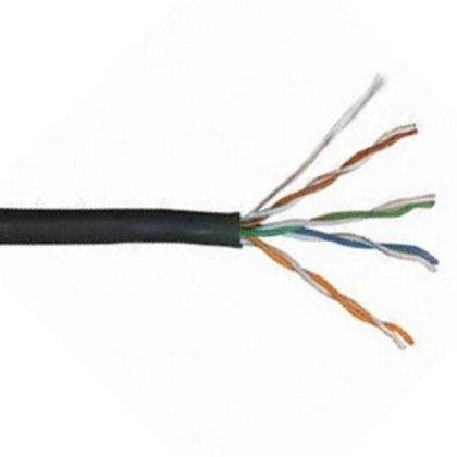 CABLE CAT5E SOL BLK WP 1000F UTP 4P/24AWG DIRECT BURIAL IN SPOOL