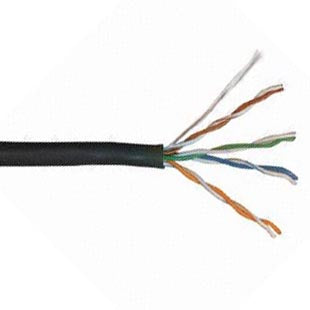 CABLE CAT5E SOL BLK WP 1000F UTP 4P/24AWG DIRECT BURIAL -20C