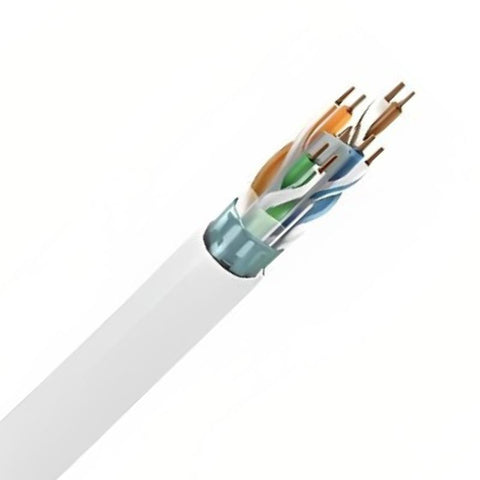 CABLE CAT6 FT6 SOL WHT SH 500FT 4PR 23AWG F/UTP CMP