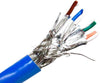 CABLE CAT6A STR SHLD CM BLUE 1000FT 4PR/26AWG 500MHZ S/FTP
