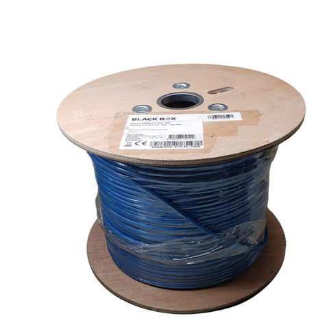 CABLE CAT6A STR SHLD CM BLUE 1000FT 4PR/26AWG 500MHZ S/FTP