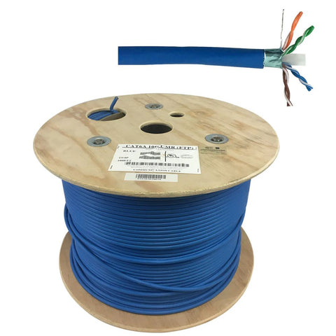 CABLE CAT6A SOL SH BLUE 1000FT FT4 CMR FTP FOIL OAS TWISTED PR