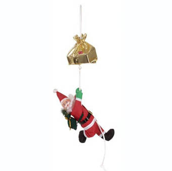 CLIMBING SANTA CLAUS MOVING ON {{A ROPE-CHRISTMAS