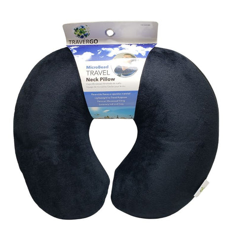 TRAVEL PILLOW MICROBEAD BLACK EXTREMELY SOFT AND COZY