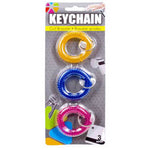 KEYRING PVC COIL BRACELET ASSORTED COLORS 3PCS/PACK