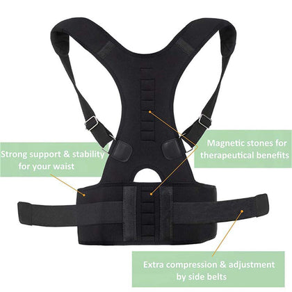BACK POSTURE BELT MAGNETIC MED SIZE 29-36IN WAIST