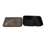 FOOD CONTAINER 2 COMPARTMENT DISPOSABLE MICROWAVE SAFE BLK