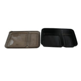 FOOD CONTAINER 2 COMPARTMENT DISPOSABLE MICROWAVE SAFE BLK