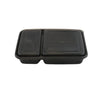 FOOD CONTAINER 2 COMPARTMENT DISPOSABLE MICROWAVE SAFE BLK