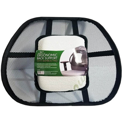 BACKREST SUPPORT MESH TYPE BLACK WITH BAMBOO PAD