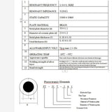 PIEZO CERAMIC ELEMENT 35MM WITH WIRES 2.6KHZ <=250 OHMS 1.5-30V