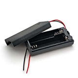 BATTERY HOLDER AAX2 WITH SWITCH WIRES/COVER PLAST BLK NO SCREW