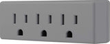 WALL TAP 3-OUTLET GREY