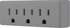 WALL TAP 3-OUTLET GREY