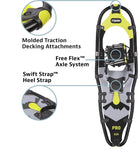 SNOWSHOES KIT ADULT 9X30IN BLK WEIGHT CAPACITY 201-250LBS