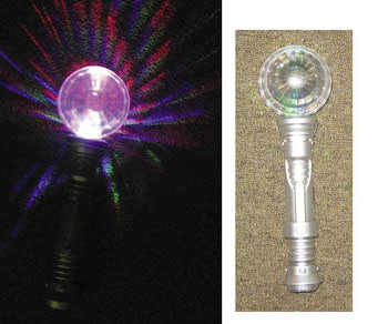 HAND HELD FLASHING DISCO BALL USES 3 AAA BATTERY
