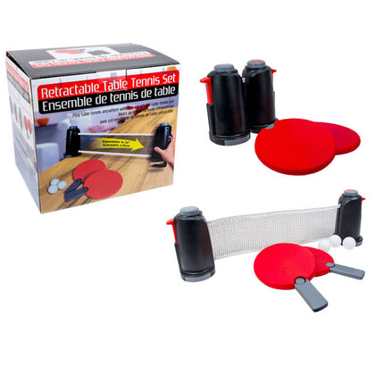 TABLE TENNIS SET RETRACTABLE W/2 RACKETS & 3 PING PONG BALL