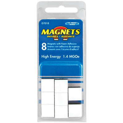 MAGNET SQUARE 12.7X4.7MM FLEXIBL WITH FOAM ADHESIVE