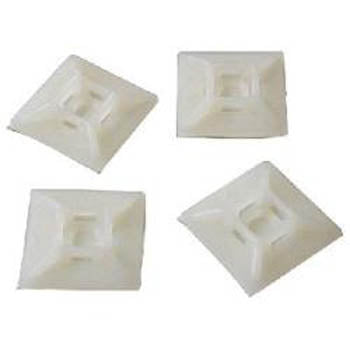 CABLE TIE MOUNT NAT 25X25MM ADHESIVE 4 WAY HOLE #8