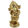 DANCING GANESHA GOLDEN STATUE 5X4X9IN POLYRESIN HAND PAINTED
