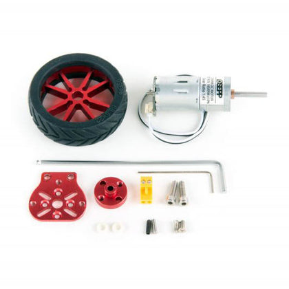 MOTOR DC 9V W/WHEEL 57MM & RIM ALUMINUM BRACKETS TERMINAL KIT