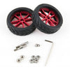 WHEEL KIT 57MM W/2 ALUM RIMS 2 SILICON TIRES SHAFT CONNECTORS