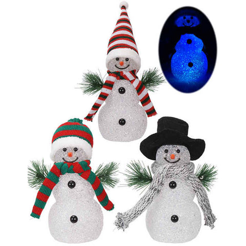 SNOWMAN WITH LED LIGHTS CHANGING COLOUR EFFECT 3XAG13 BATTERY