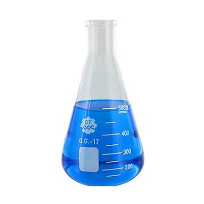 FLASK FLAT BOTTOM 500ML CLEAR GLASS
