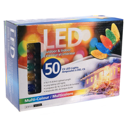 LED STRING LIGHT DECORATIVE MULTI-COLOR 16FT OUTDOOR 50 LED