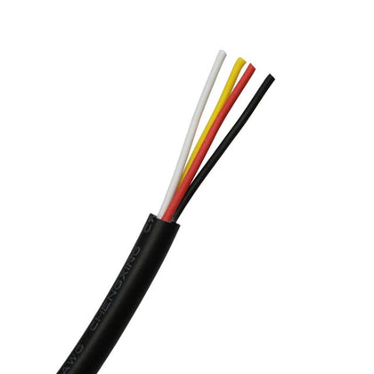 CABLE 4C 22AWG SOL UNSH 500FT CMR BLK COIL
