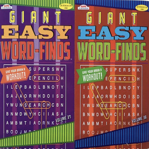 GIANT EASY WORD FINDS 2 BOOKS PER SET