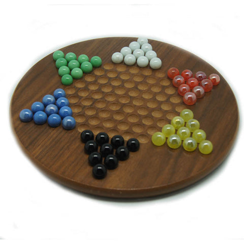 CHINESE CHECKERS WITH MARBLES IN COLORS
