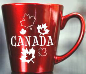 CANADA SOUVENIR RED MUG 12OZ