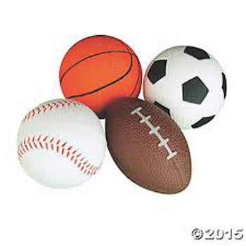 STRESS-LESS GEL SPORTY BALL FOOTBALL/SOCCER/BASEBALL ASSORTE