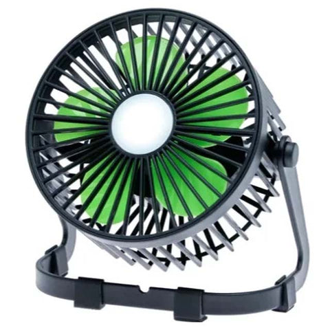 FAN PORTABLE WITH LIGHT RECHARGEABLE ASSORTED COLORS