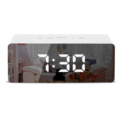 CLOCK ALARM MIRROR DIGITAL USB POWERED